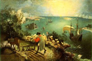 Bruegel, "La caduta di Icaro"